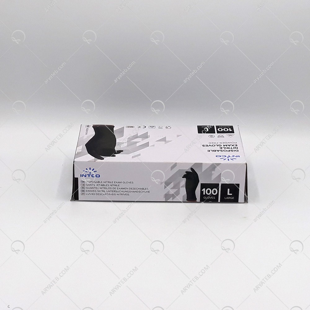 دستکش نیتریل مشکی اینتکو