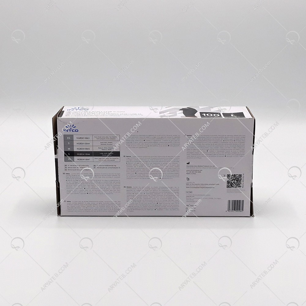 دستکش نیتریل مشکی اینتکو