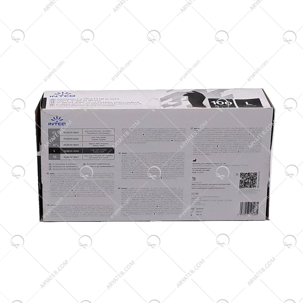 دستکش نیتریل مشکی اینتکو